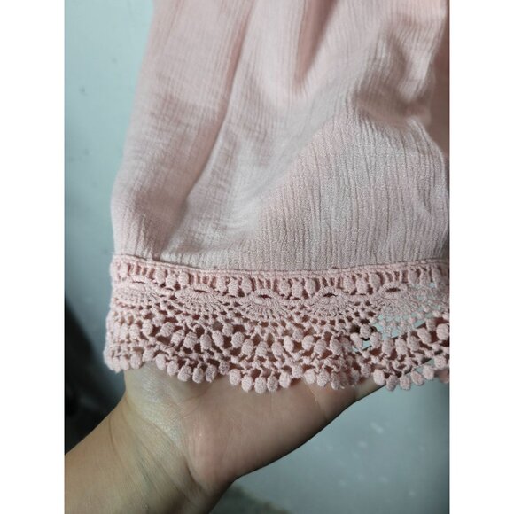 Kelly Renee Womens Pink Floral Embroidered Deep V-Neck Tunic Dress Plus Size 1X - Picture 5 of 11